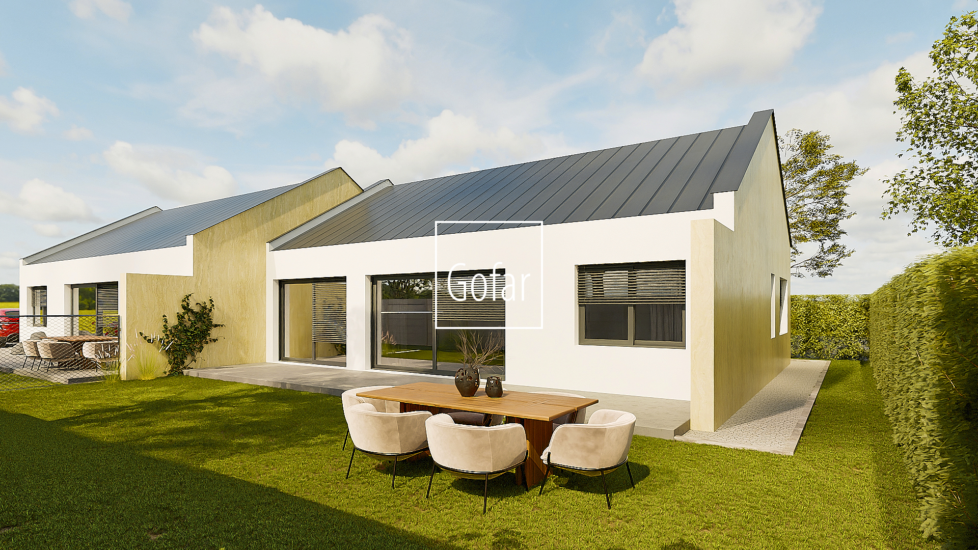 Predaj | Nadčasová architektúra a premyslený priestor  – 4-izbový rodinný dom pri Dunaji s terasou, záhradou a parkovaním, Horný Bar, okr. DS| Gofar |